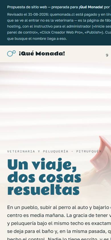 ¡Qué Monada!: el sitio en un teléfono