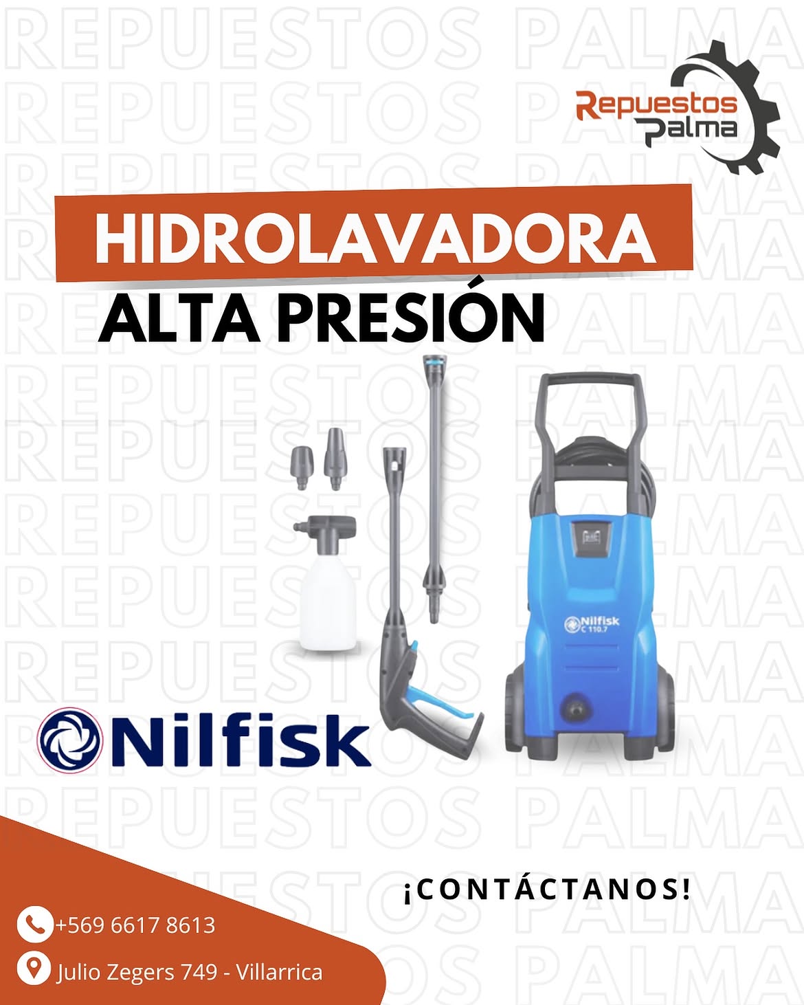Hidrolavadora disponible en Repuestos Palma